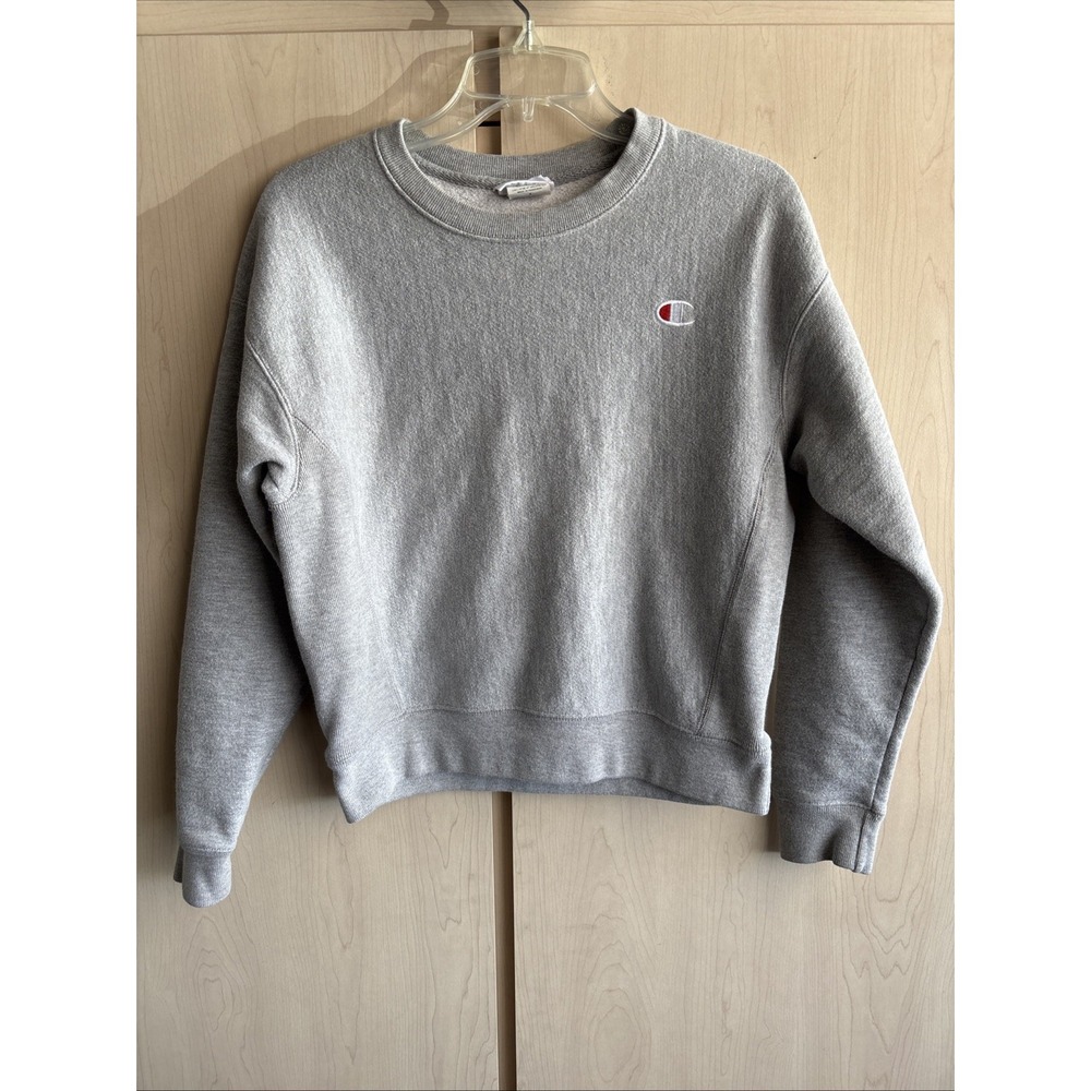 Champion Classic Pullover Sweatshirt Reverse Weave Grey Womens Size Small S